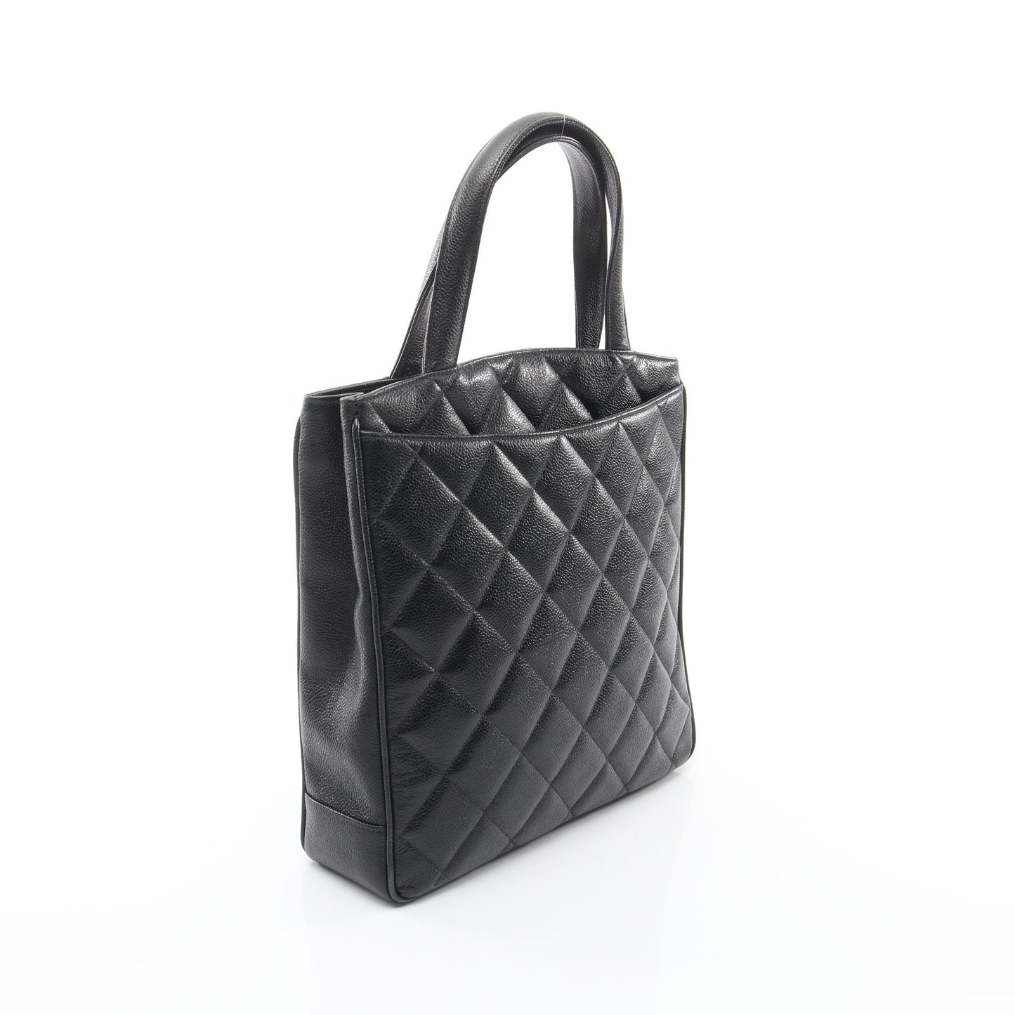 マトラッセ ハンドバッグ トートバッグ キャビアスキン ブラック ゴールド金具 シャネル バッグ CHANEL