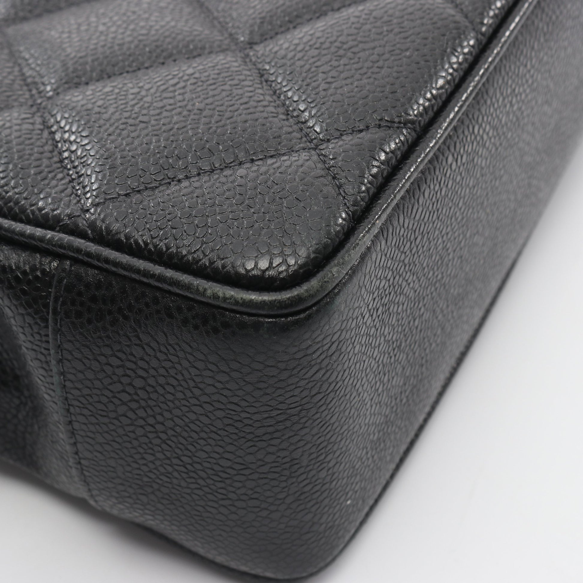マトラッセ ハンドバッグ トートバッグ キャビアスキン ブラック ゴールド金具 シャネル バッグ CHANEL