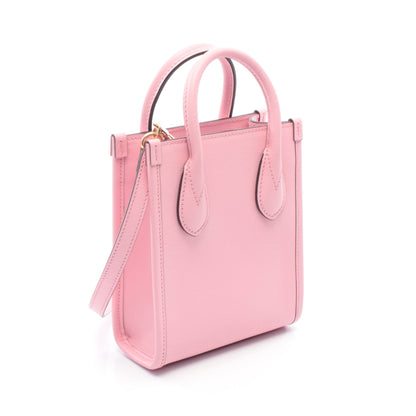 GUCCI × ばなにゃ ミニトートバッグ ハンドバッグ レザー ピンク イエロー 2WAY グッチ バッグ GUCCI