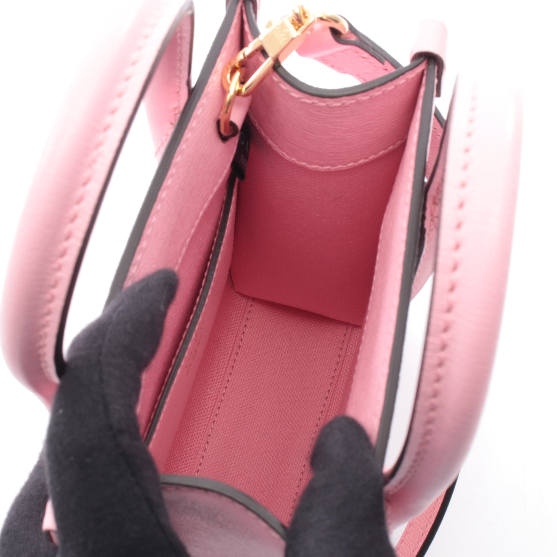 GUCCI × ばなにゃ ミニトートバッグ ハンドバッグ レザー ピンク イエロー 2WAY グッチ バッグ GUCCI