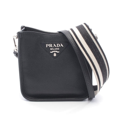 VIT.DAINO SOFT ショルダーバッグ レザー キャンバス ブラック 2WAY プラダ バッグ PRADA