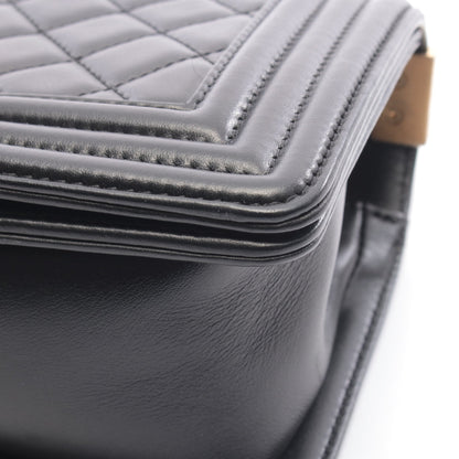 ボーイシャネル スモール チェーンショルダーバッグ ラムスキン ブラック ゴールド金具 シャネル バッグ CHANEL