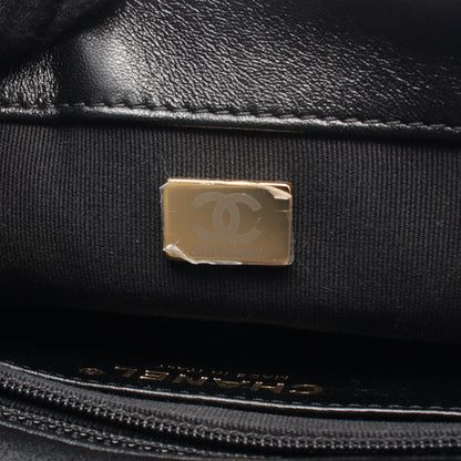 マトラッセ スモールフラップバッグ チェーンショルダーバッグ ラムスキン ブラック ゴールド金具 シャネル バッグ CHANEL