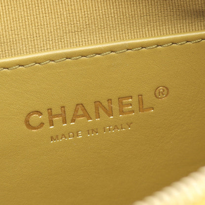 スモールホーボー チェーンショルダーバッグ ラムスキン イエローグリーン ゴールド金具 シャネル バッグ CHANEL
