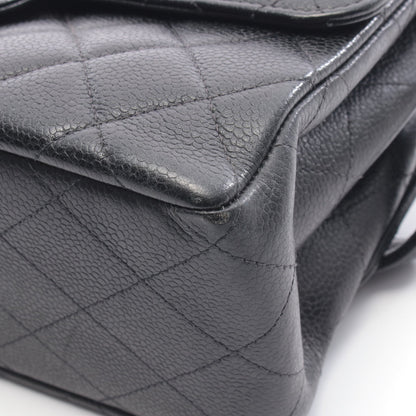 マトラッセ ダブルフェイス ハンドバッグ キャビアスキン ブラック シルバー金具 シャネル バッグ CHANEL