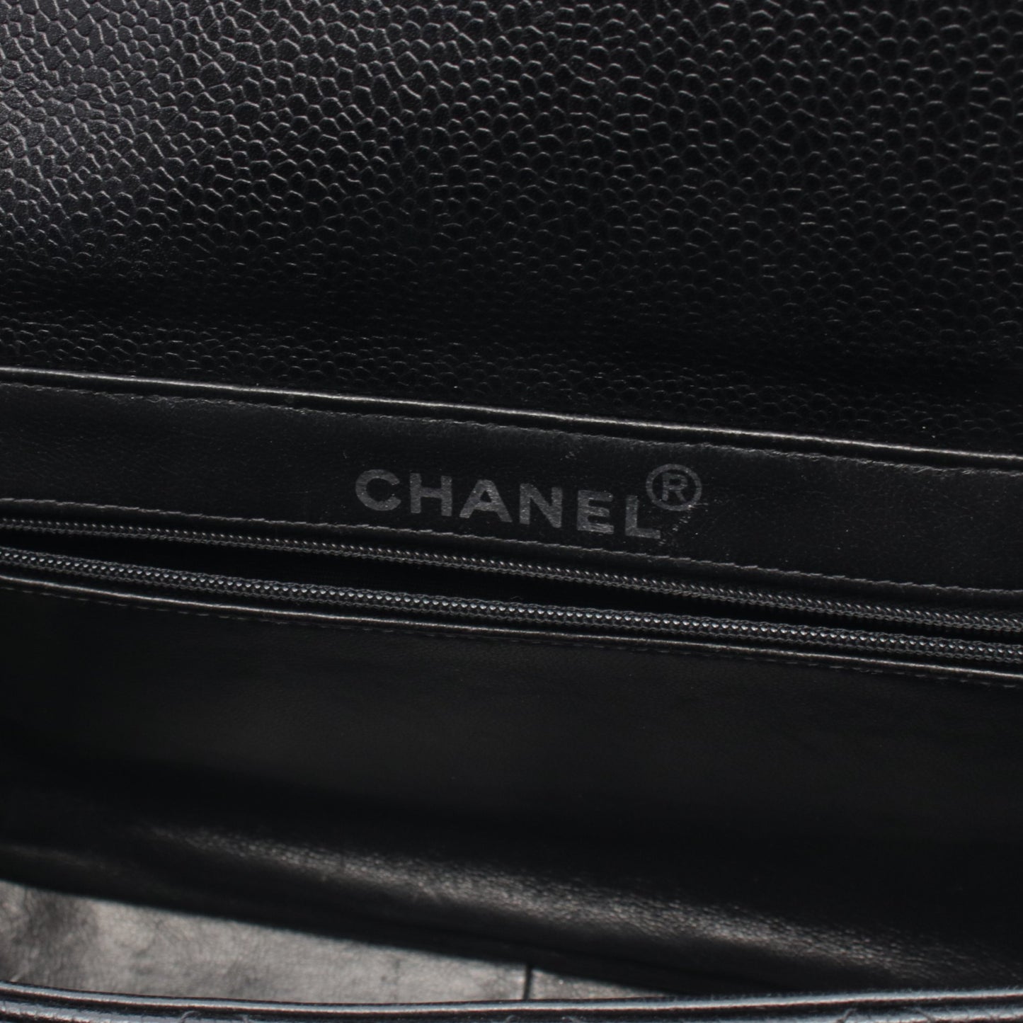 マトラッセ ダブルフェイス ハンドバッグ キャビアスキン ブラック シルバー金具 シャネル バッグ CHANEL