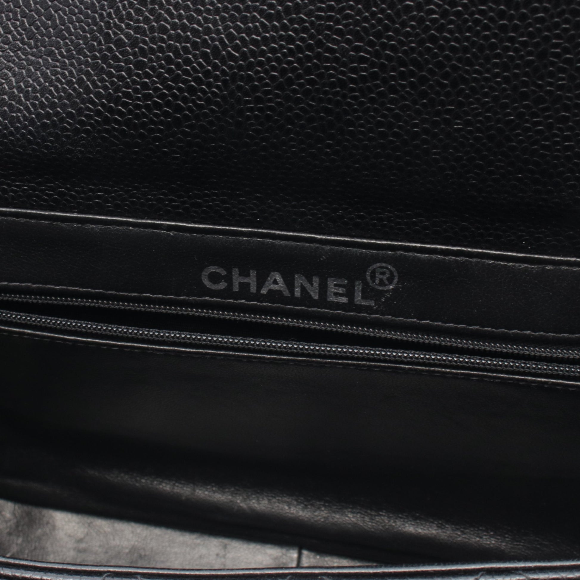 マトラッセ ダブルフェイス ハンドバッグ キャビアスキン ブラック シルバー金具 シャネル バッグ CHANEL