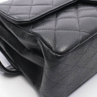 マトラッセ ダブルフェイス ハンドバッグ キャビアスキン ブラック シルバー金具 シャネル バッグ CHANEL
