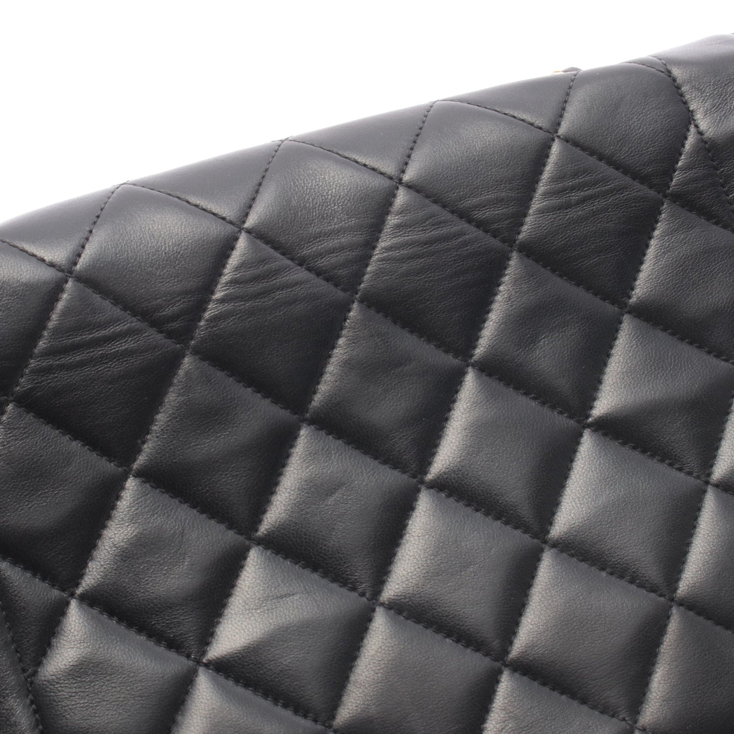 マトラッセ ダイアナフラップ チェーンショルダーバッグ ラムスキン ブラック ゴールド金具 シャネル バッグ CHANEL