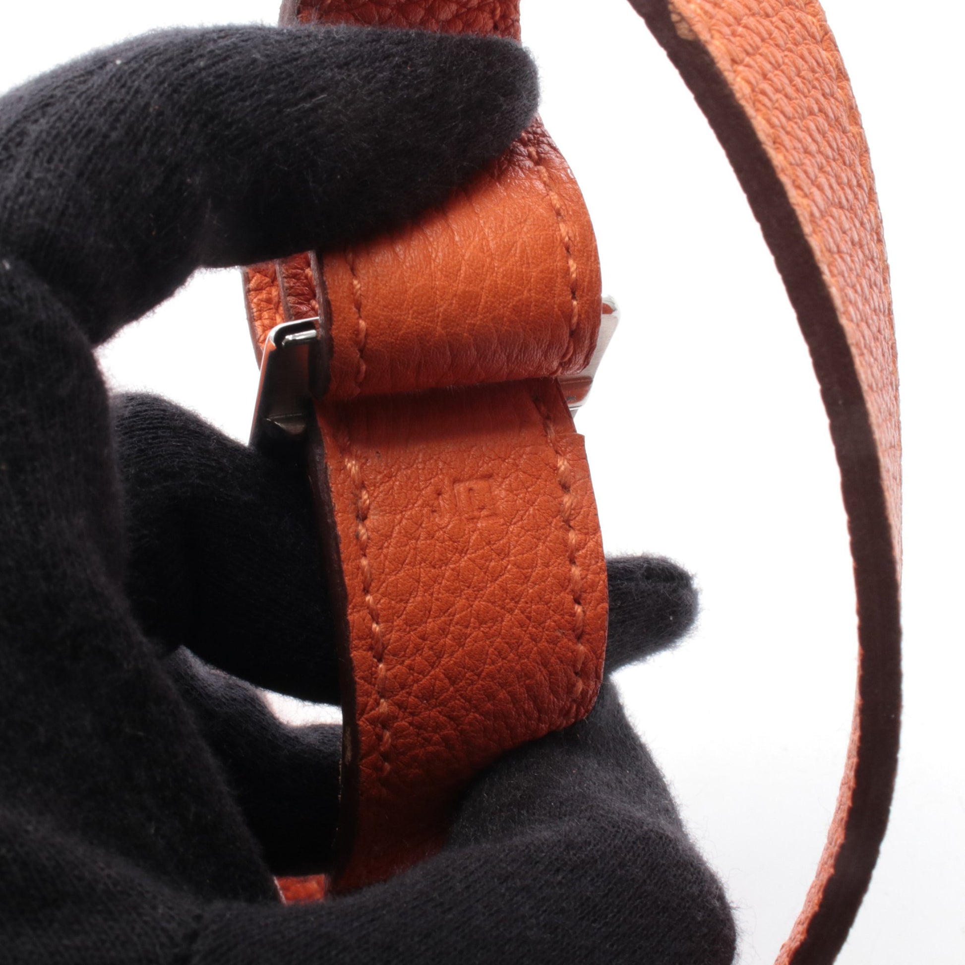 マーケットPM ショルダーバッグ トゴ オレンジ シルバー金具 □L刻印 エルメス バッグ HERMES