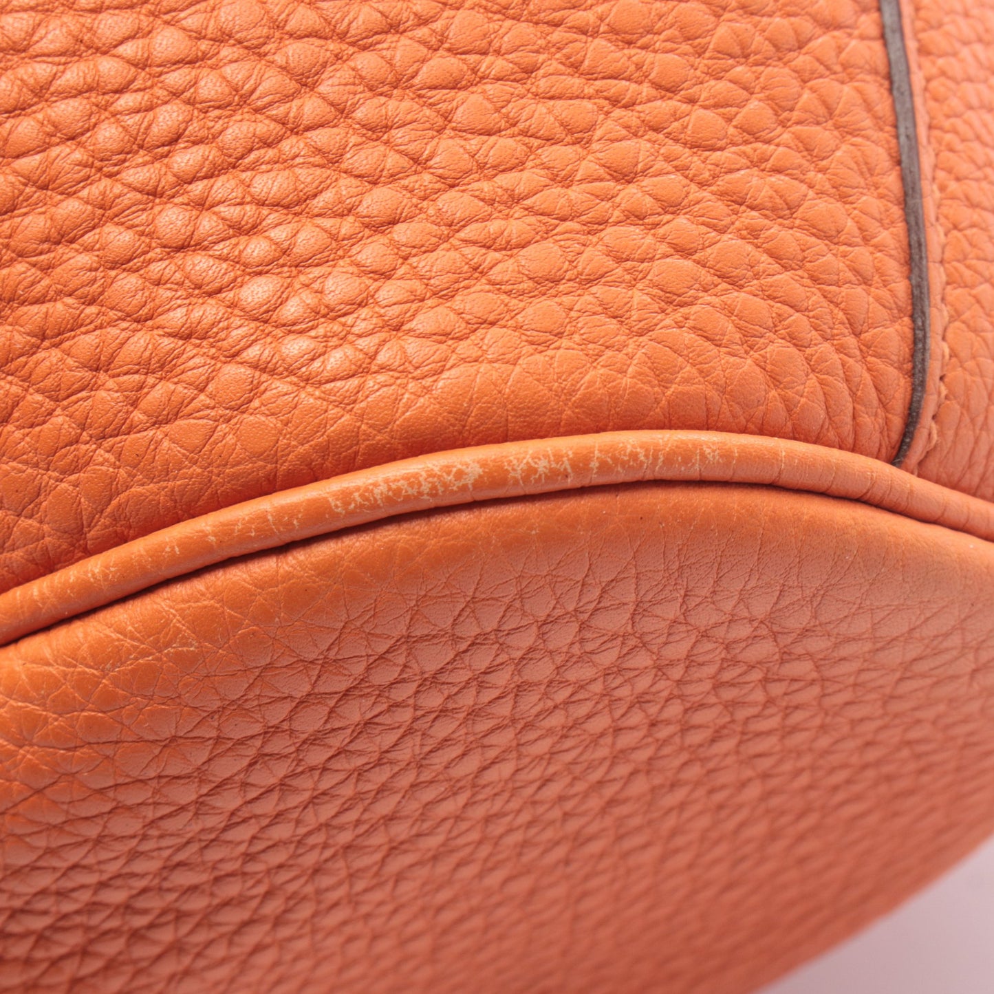 マーケットPM ショルダーバッグ トゴ オレンジ シルバー金具 □L刻印 エルメス バッグ HERMES