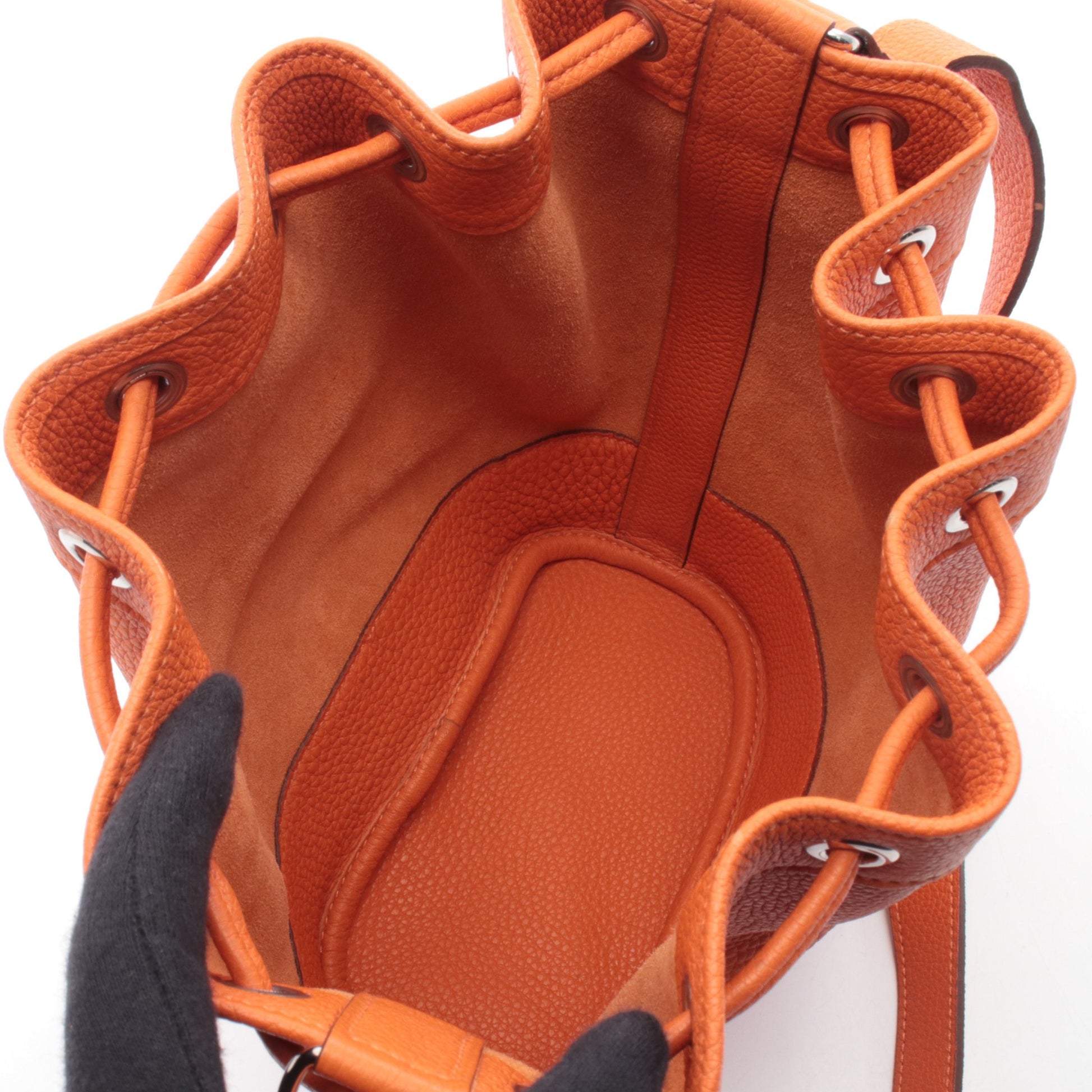 マーケットPM ショルダーバッグ トゴ オレンジ シルバー金具 □L刻印 エルメス バッグ HERMES