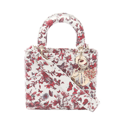 LADY DIOR MY ABCDIOR レディディオール スモール ハンドバッグ レザー ホワイト レッド マルチカラー クリスチャンディオール バッグ Christian Dior