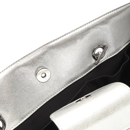 ボーイシャネル チェーンショルダーバッグ チェーントートバッグ レザー シルバー ブラック シルバー金具 シャネル バッグ CHANEL