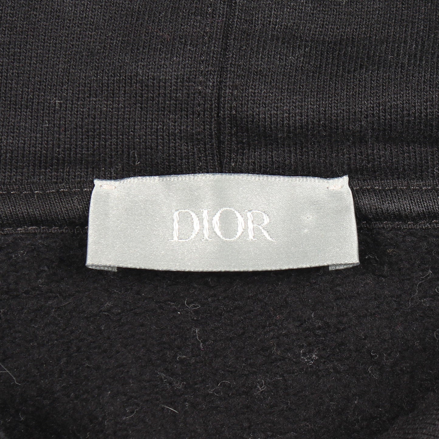 アーカイブパッチ 裏起毛 プルオーバーパーカー コットン ブラック ディオール トップス DIOR