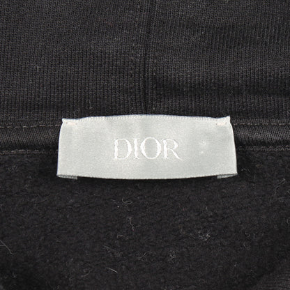 アーカイブパッチ 裏起毛 プルオーバーパーカー コットン ブラック ディオール トップス DIOR
