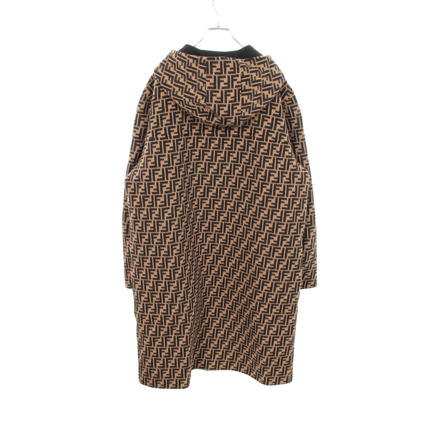 ズッカ フード付き リバーシブル コート ウール ブラック ベージュ フェンディ アウター FENDI