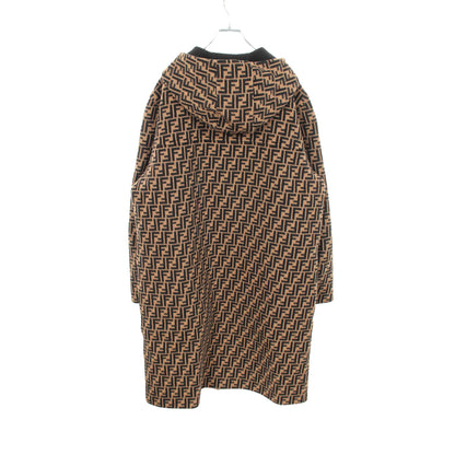 ズッカ フード付き リバーシブル コート ウール ブラック ベージュ フェンディ アウター FENDI