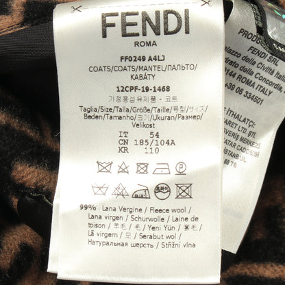 ズッカ フード付き リバーシブル コート ウール ブラック ベージュ フェンディ アウター FENDI