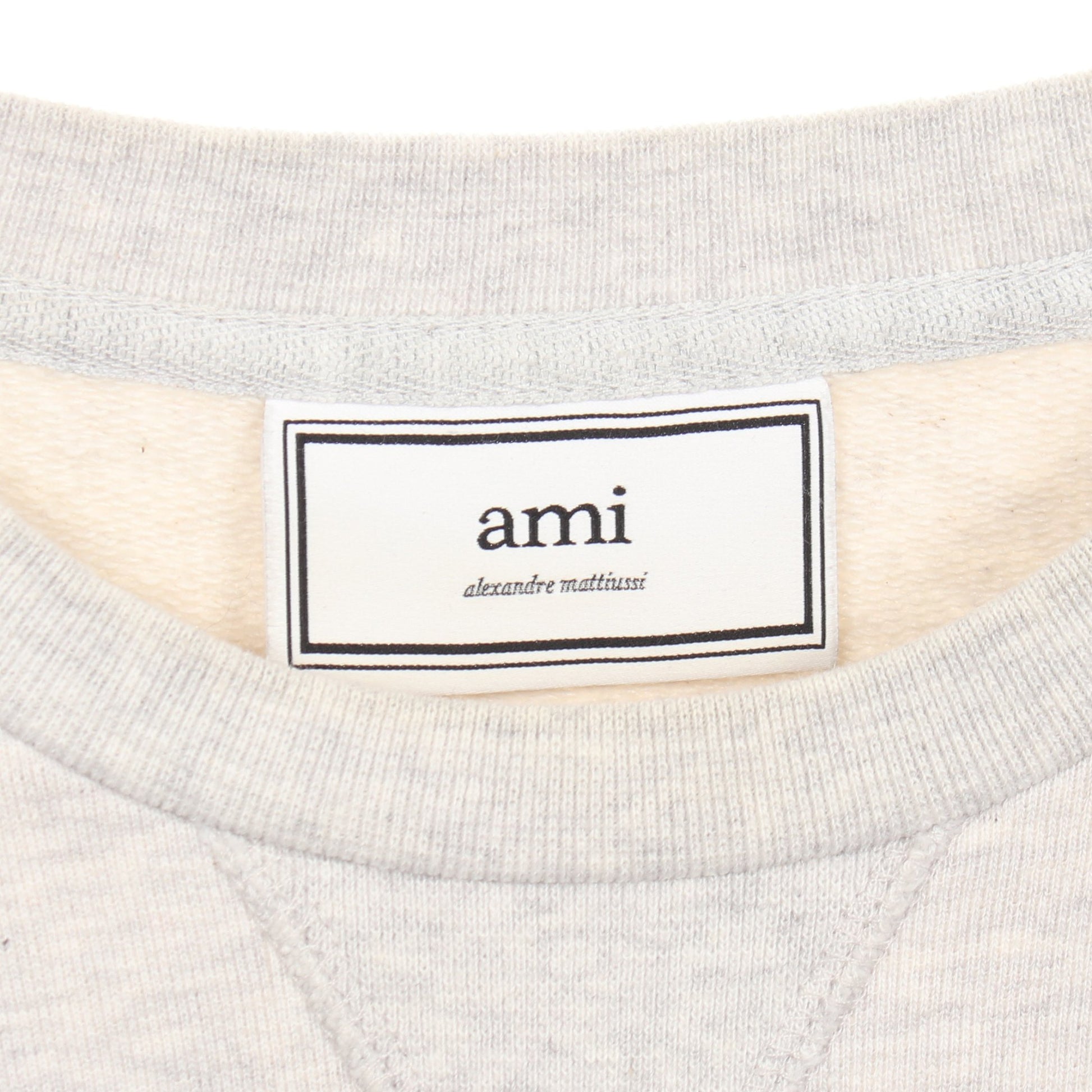 ハートロゴ クルーネック スウェットシャツ コットン グレー アミアレクサンドルマテュッシ トップス AMI Alexandre Mattiussi