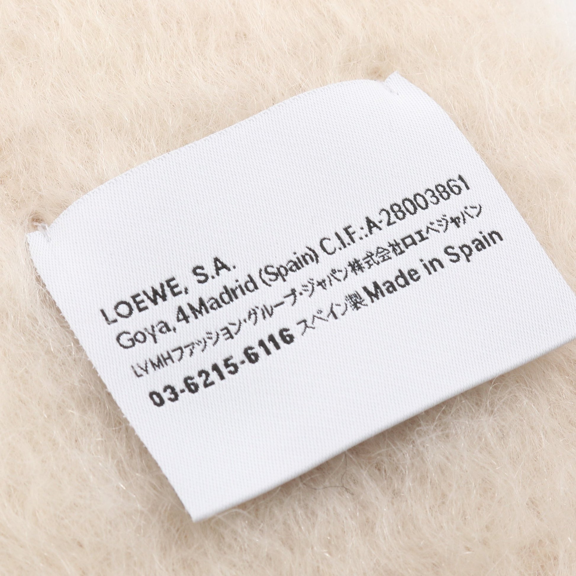 アナグラム マフラー モヘヤ ウール アイボリー ロエベ 財布・小物 LOEWE