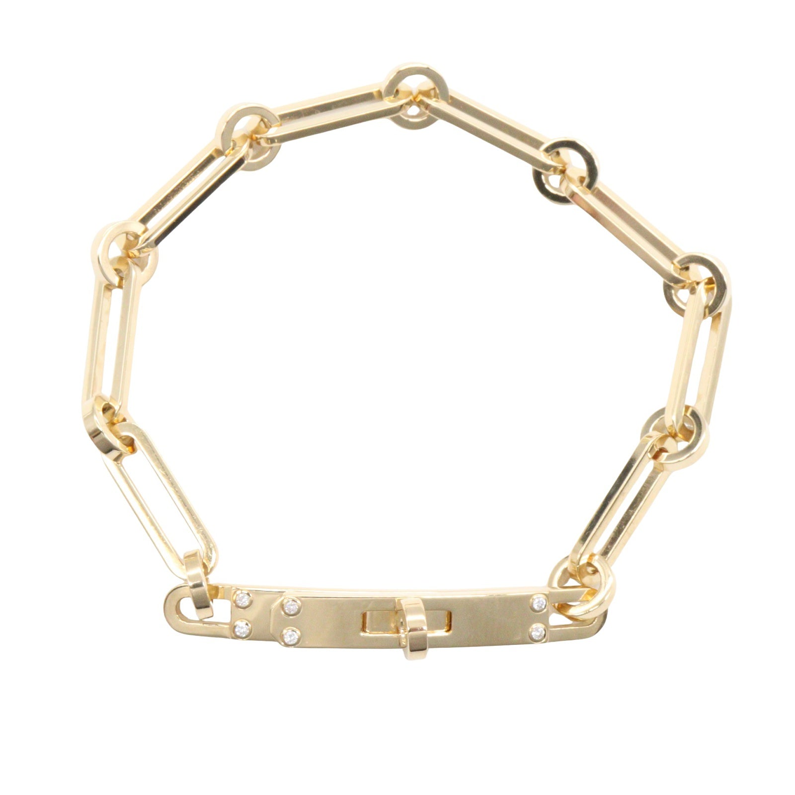 ケリーシェーヌPM 6Pダイヤ ブレスレット ブレスレット K18YG ダイヤモンド イエローゴールド クリア エルメス アクセサリー HERMES