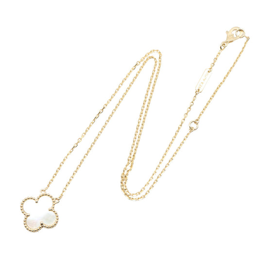 ヴィンテージアルハンブラネックレス マザオブパール ネックレス K18YG マザーオブパール イエローゴールド ホワイト ヴァンクリーフアンドアーペル アクセサリー Van Cleef & Arpels