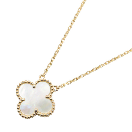 ヴィンテージアルハンブラネックレス マザオブパール ネックレス K18YG マザーオブパール イエローゴールド ホワイト ヴァンクリーフアンドアーペル アクセサリー Van Cleef & Arpels