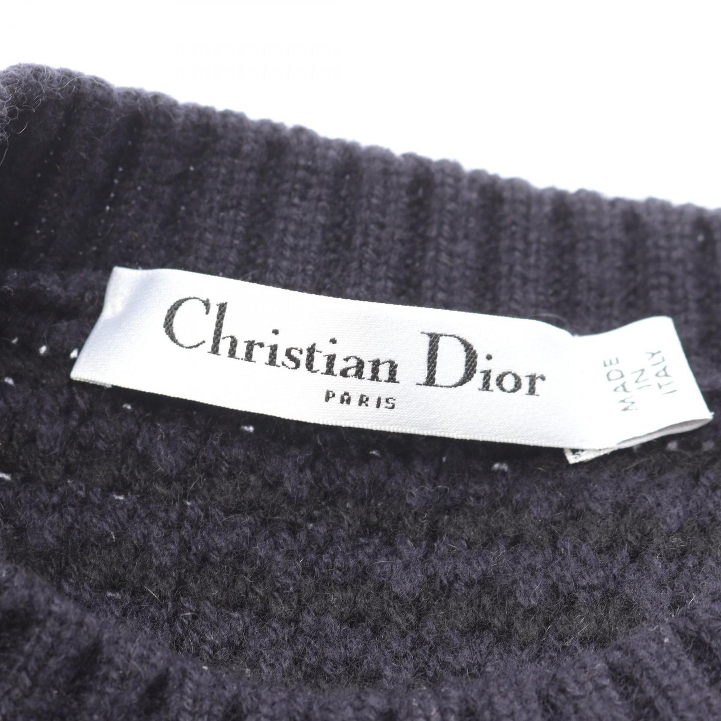 クルーネック ニット カシミヤ ネイビー ブラック クリスチャンディオール トップス Christian Dior