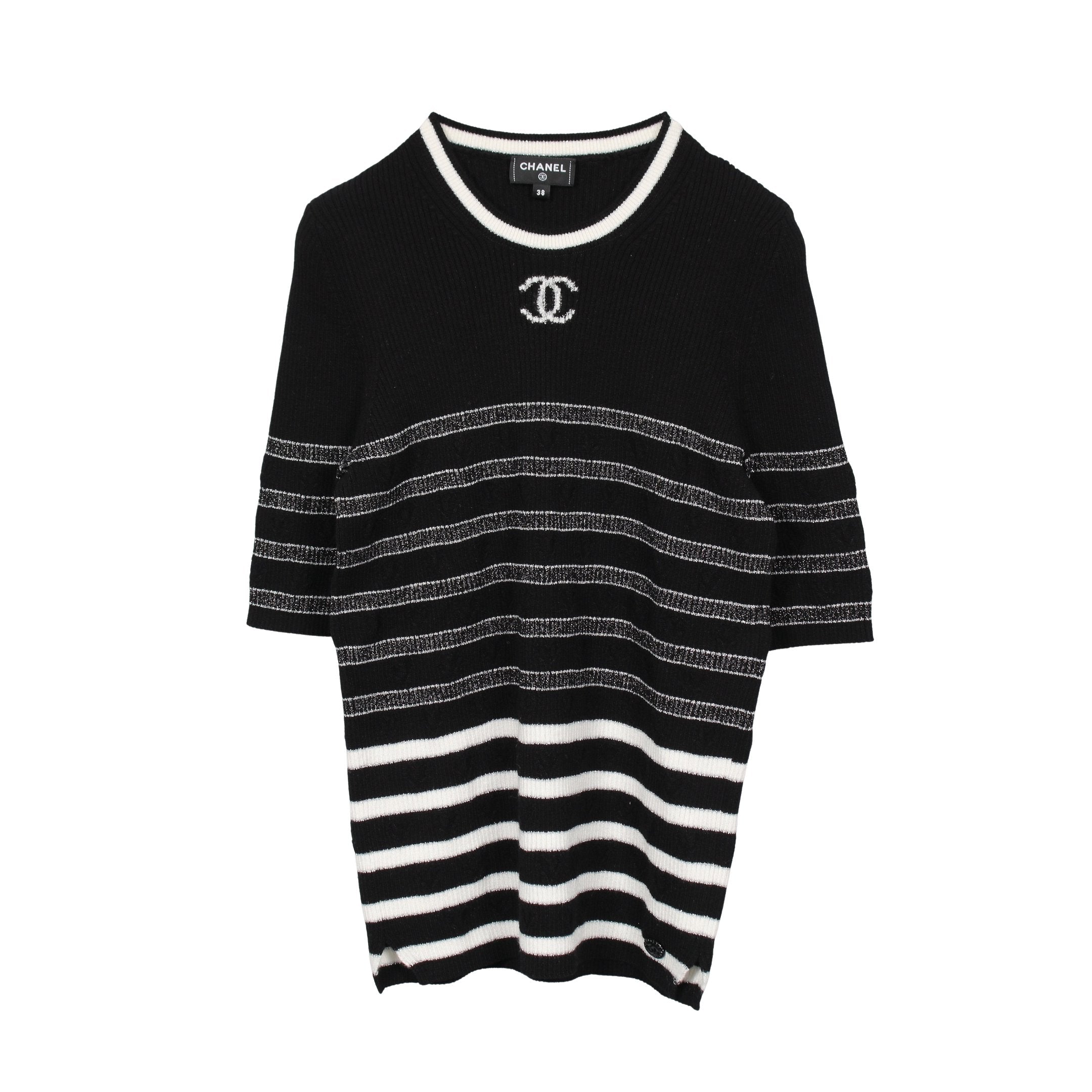 国内正規品 CHANEL 美品 シャネル ココマーク ロゴ コットンニット CHANEL（シャネル） 国内正規/新品同様/ P62563K48070 カシミヤ混