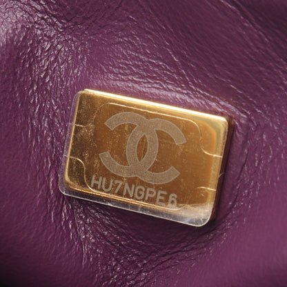 マトラッセ バニティ チェーンショルダーバッグ シアリング ラムスキン パープル ゴールド金具 2WAY シャネル バッグ CHANEL