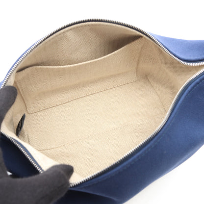 ブリッドアブラックPM ブルーマリン ハンドバッグ キャンバス ブルー グリーン シルバー金具 エルメス バッグ HERMES