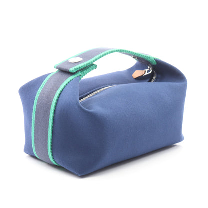 ブリッドアブラックPM ブルーマリン ハンドバッグ キャンバス ブルー グリーン シルバー金具 エルメス バッグ HERMES