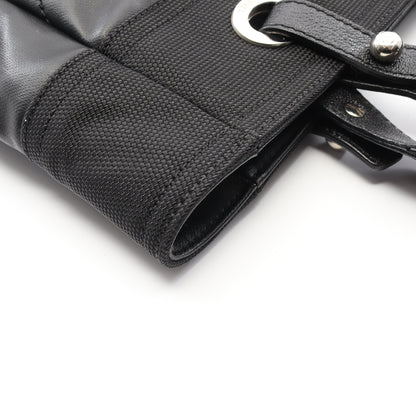パリビアリッツPM ハンドバッグ トートバッグ コーティングキャンバス レザー ブラック シルバー金具 シャネル バッグ CHANEL
