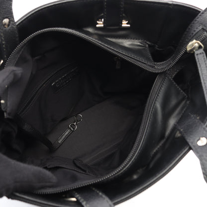 パリビアリッツPM ハンドバッグ トートバッグ コーティングキャンバス レザー ブラック シルバー金具 シャネル バッグ CHANEL