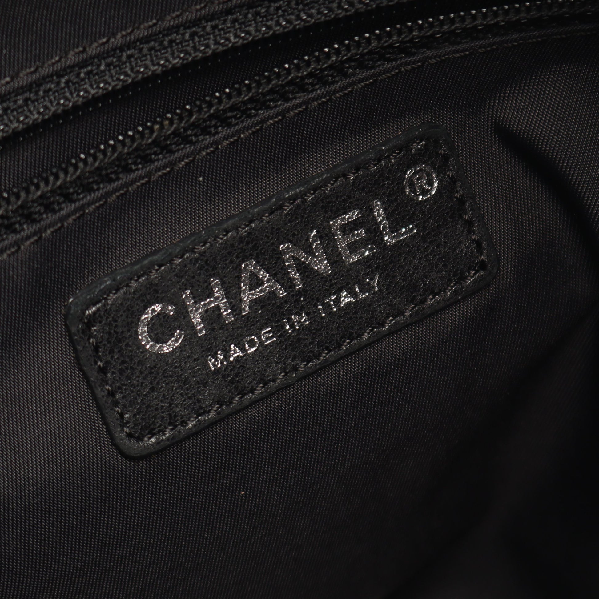 パリビアリッツPM ハンドバッグ トートバッグ コーティングキャンバス レザー ブラック シルバー金具 シャネル バッグ CHANEL