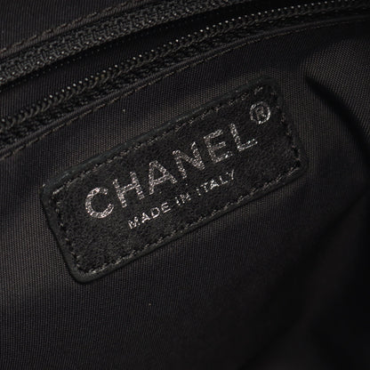 パリビアリッツPM ハンドバッグ トートバッグ コーティングキャンバス レザー ブラック シルバー金具 シャネル バッグ CHANEL