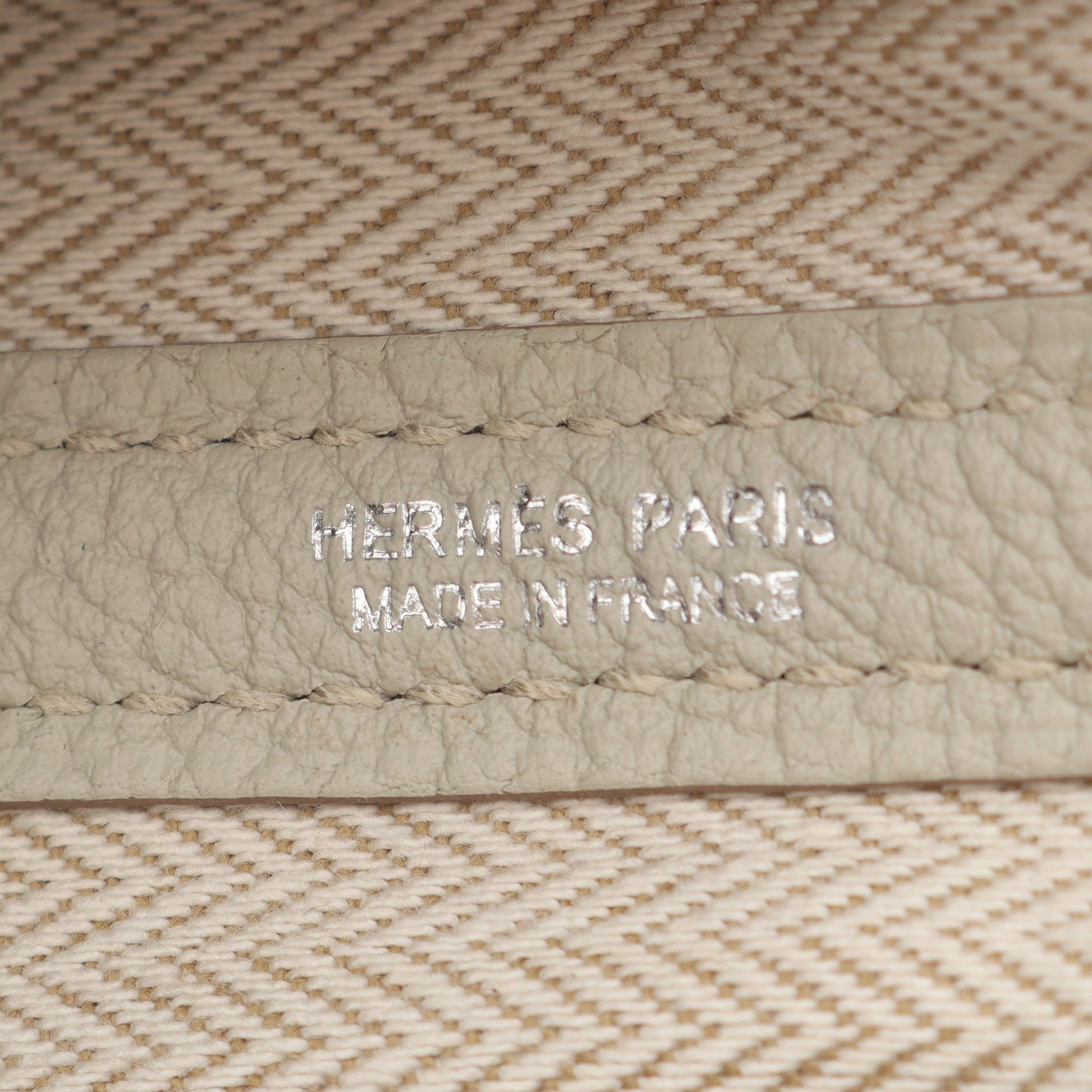 ガーデンパーティTPM ベトン ハンドバッグ トートバッグ ネゴンダ アイボリー シルバー金具 K刻印 エルメス バッグ HERMES