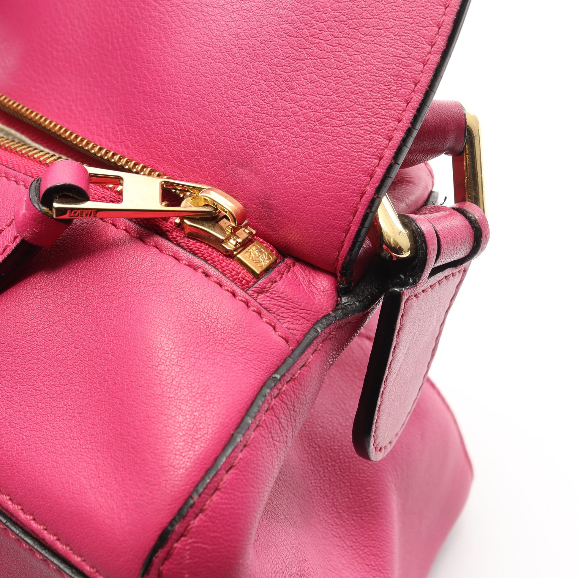 パズルバッグ ミディアム ハンドバッグ レザー ピンクパープル 2WAY ロエベ バッグ LOEWE