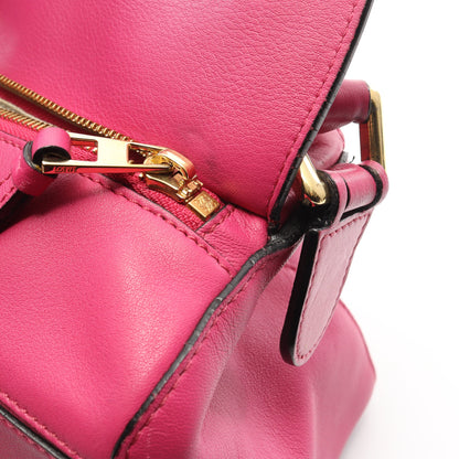 パズルバッグ ミディアム ハンドバッグ レザー ピンクパープル 2WAY ロエベ バッグ LOEWE