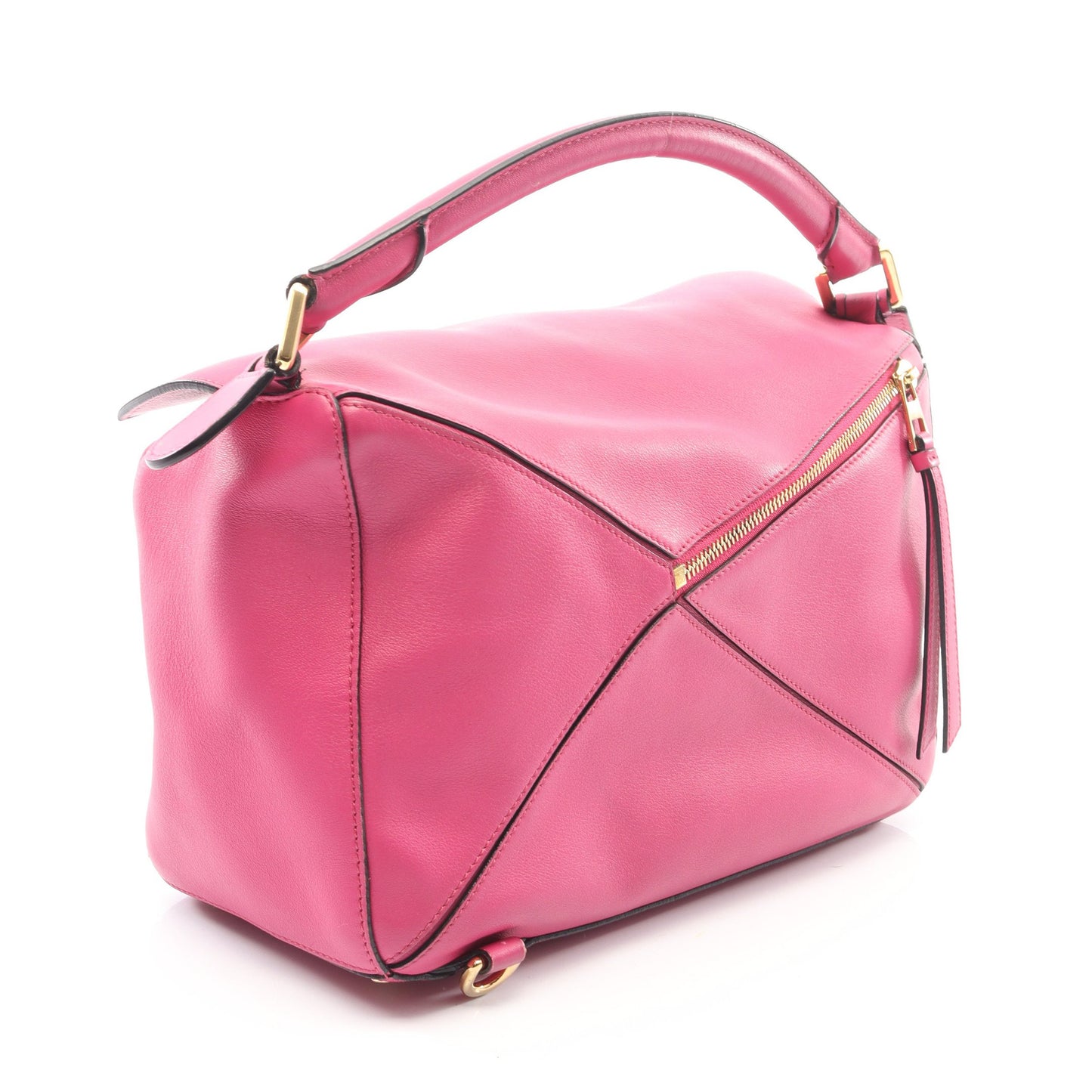 パズルバッグ ミディアム ハンドバッグ レザー ピンクパープル 2WAY ロエベ バッグ LOEWE