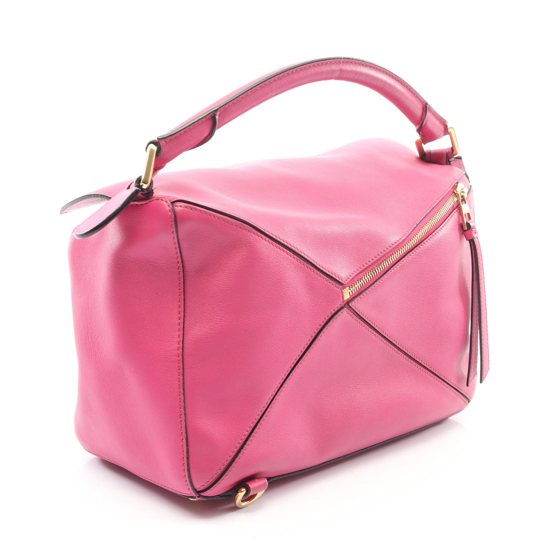 パズルバッグ ミディアム ハンドバッグ レザー ピンクパープル 2WAY ロエベ バッグ LOEWE