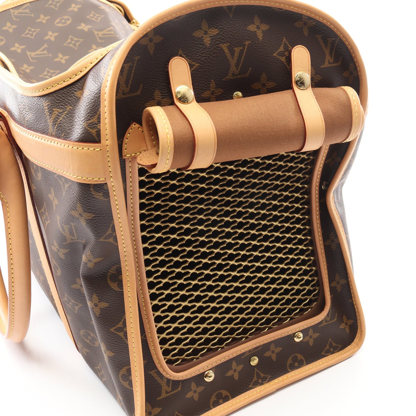サック シヤン50 モノグラム ペットキャリー ボストンバッグ PVC レザー ブラウン ルイヴィトン バッグ LOUIS VUITTON