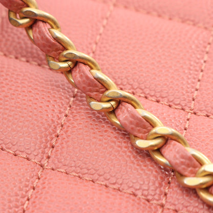 CCフィリグリー チェーンショルダーバッグ キャビアスキン ピンク ゴールド金具 2WAY シャネル バッグ CHANEL