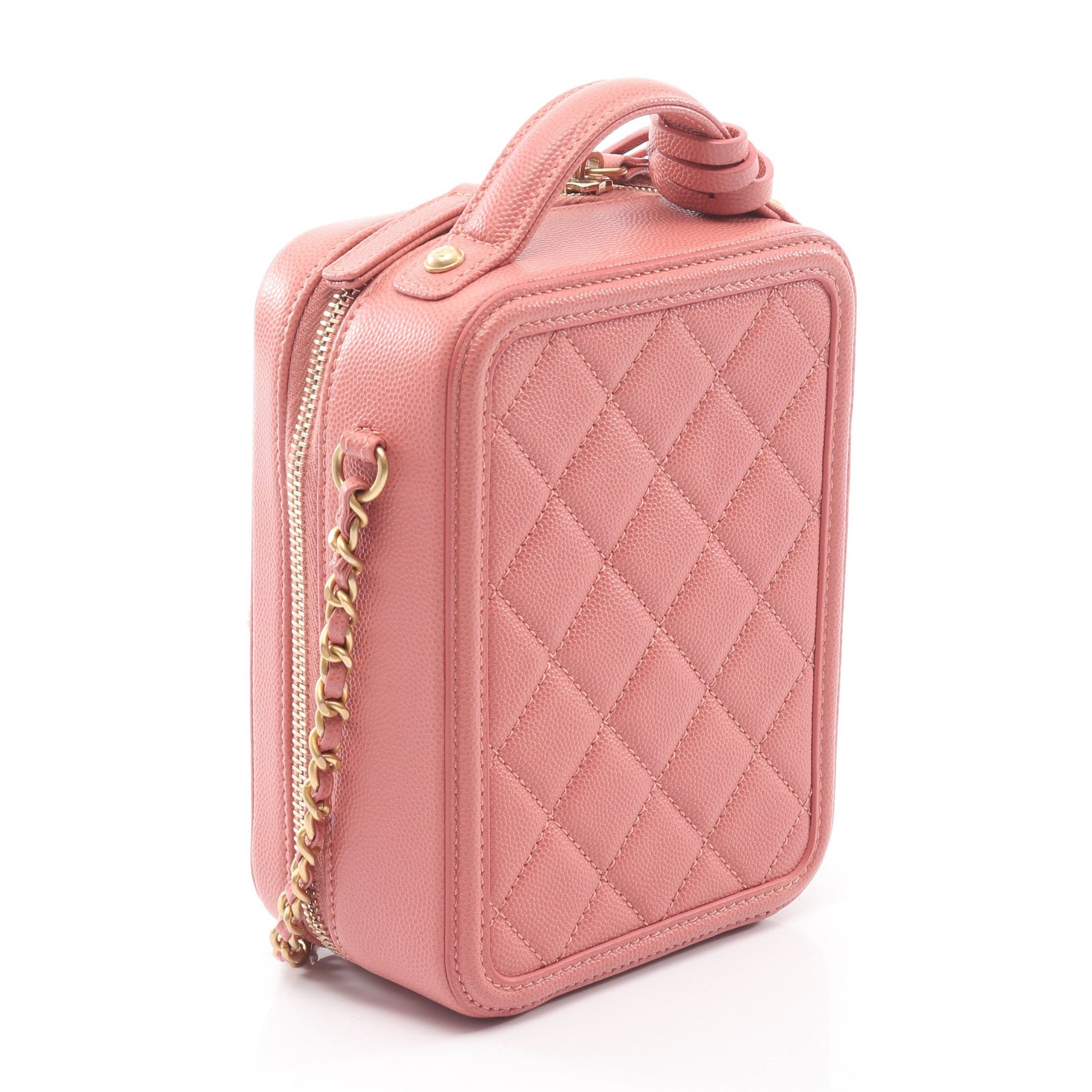 CCフィリグリー チェーンショルダーバッグ キャビアスキン ピンク ゴールド金具 2WAY シャネル バッグ CHANEL