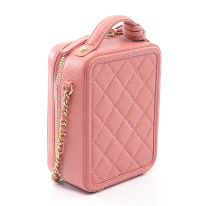 CCフィリグリー チェーンショルダーバッグ キャビアスキン ピンク ゴールド金具 2WAY シャネル バッグ CHANEL