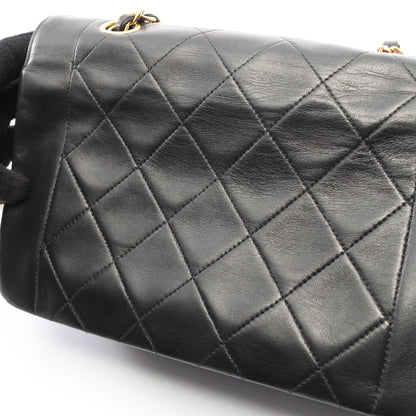 マトラッセ ダイアナフラップ チェーンショルダーバッグ ラムスキン ブラック ゴールド金具 シャネル バッグ CHANEL