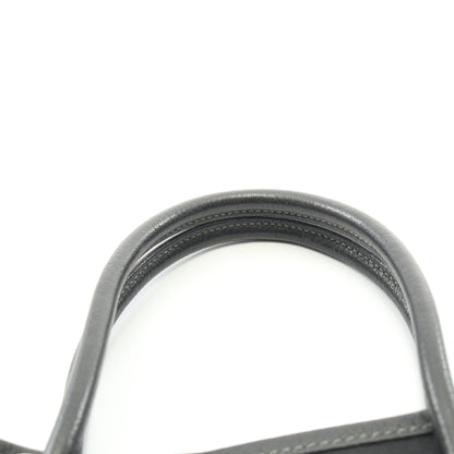 ガーデンファイルPM ハンドバッグ トートバッグ トワルオフィシエ レザー ブラック シルバー金具 2WAY □H刻印 エルメス バッグ HERMES