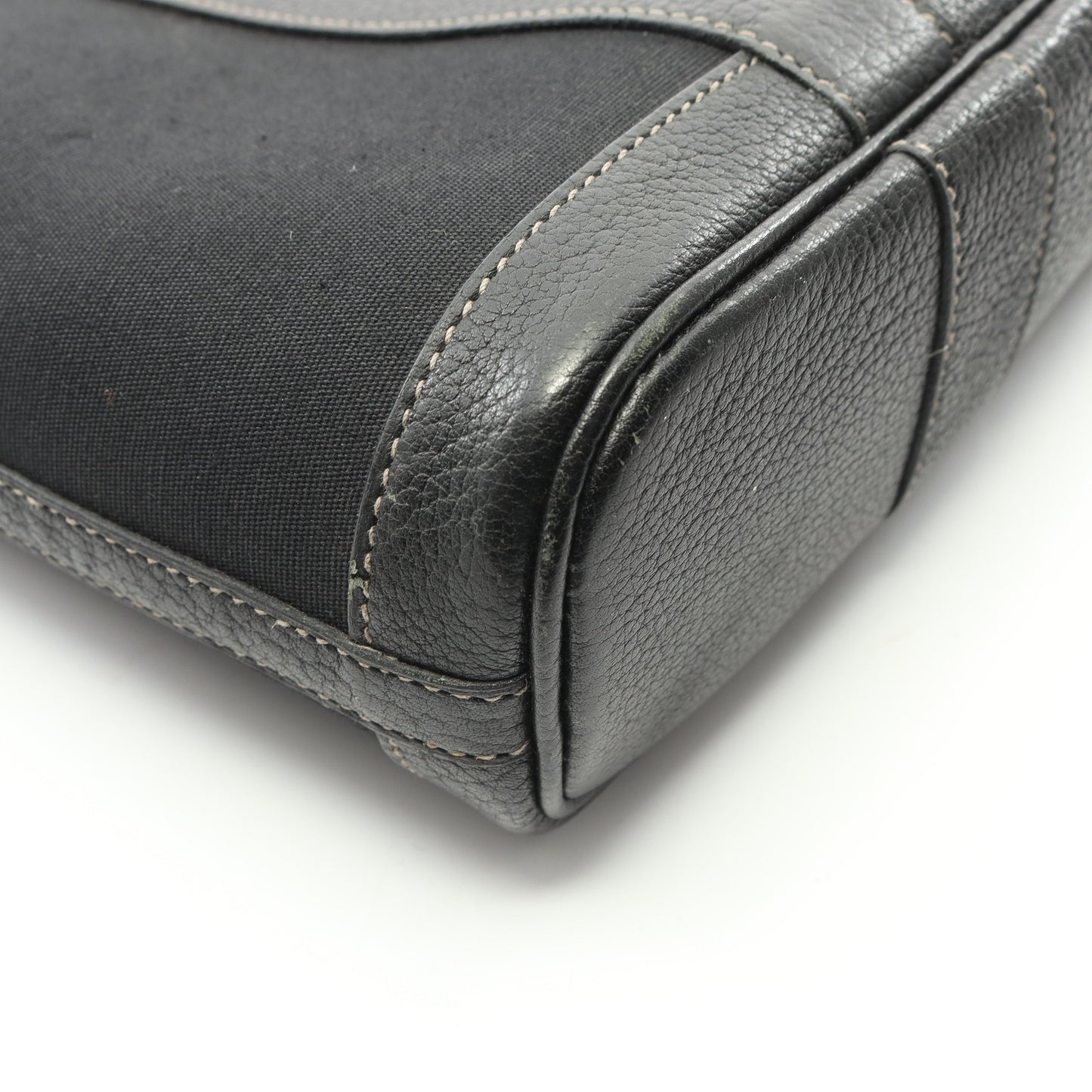 ガーデンファイルPM ハンドバッグ トートバッグ トワルオフィシエ レザー ブラック シルバー金具 2WAY □H刻印 エルメス バッグ HERMES