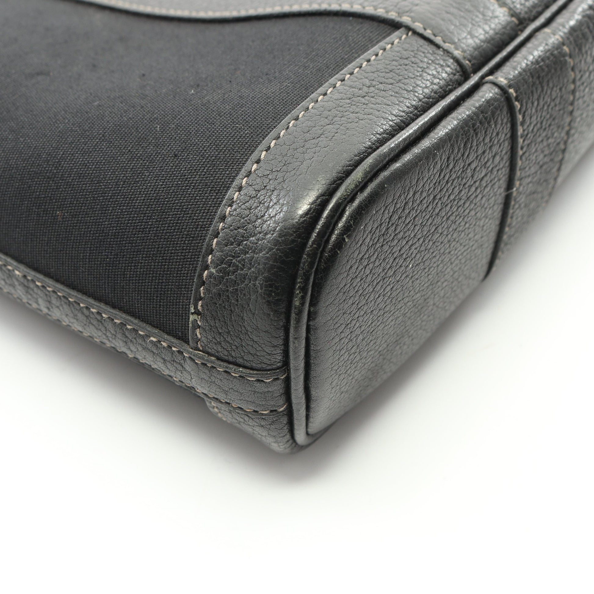ガーデンファイルPM ハンドバッグ トートバッグ トワルオフィシエ レザー ブラック シルバー金具 2WAY □H刻印 エルメス バッグ HERMES
